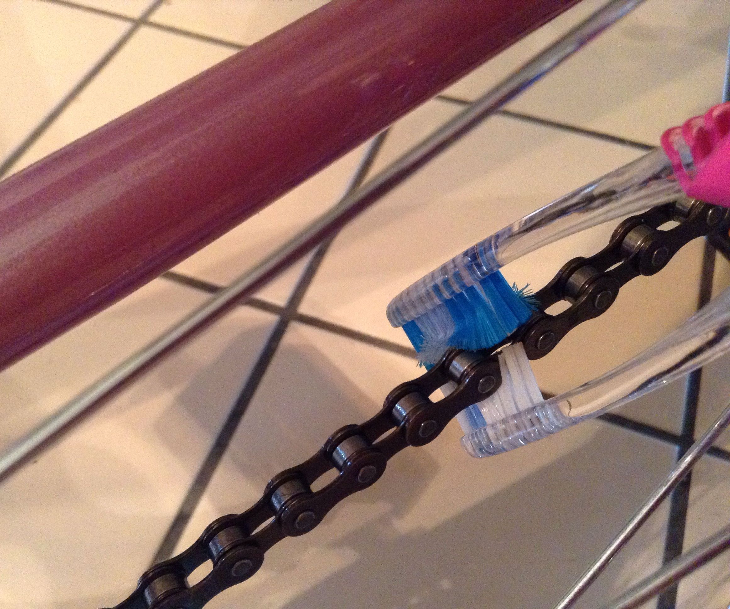Brilliantly Simple Bicycle Chain Brush  