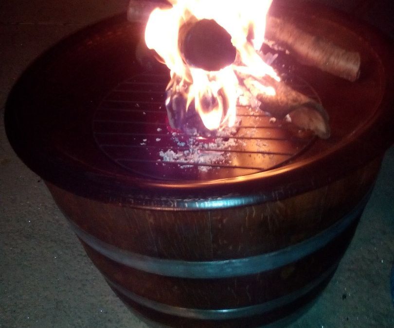 Wine Barrel Fire Pit