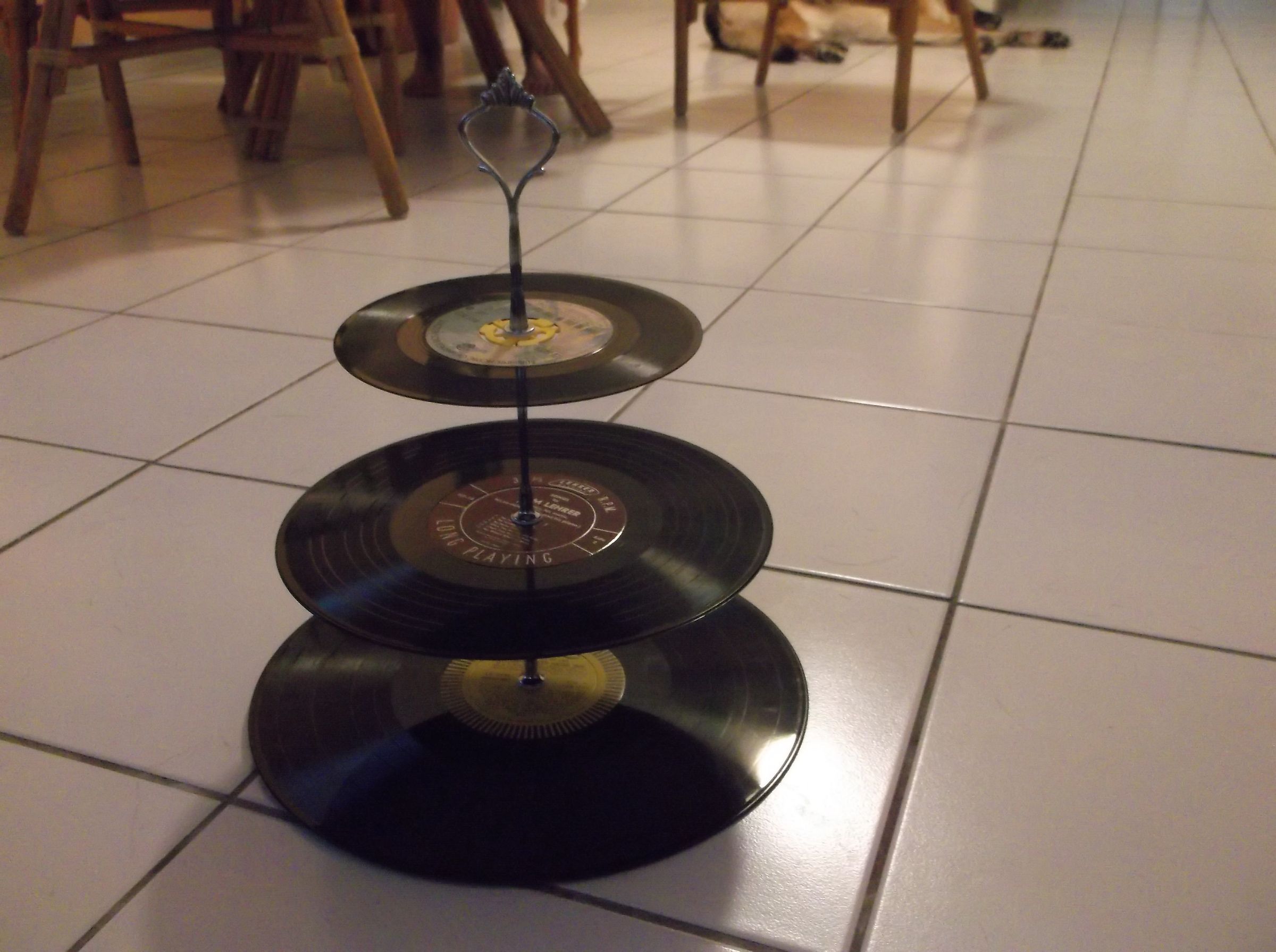 Vintage Vinyl Dessert Stand