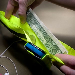 Custom-fit Reflective Cellphone/MP3 Armband With Money Pouch