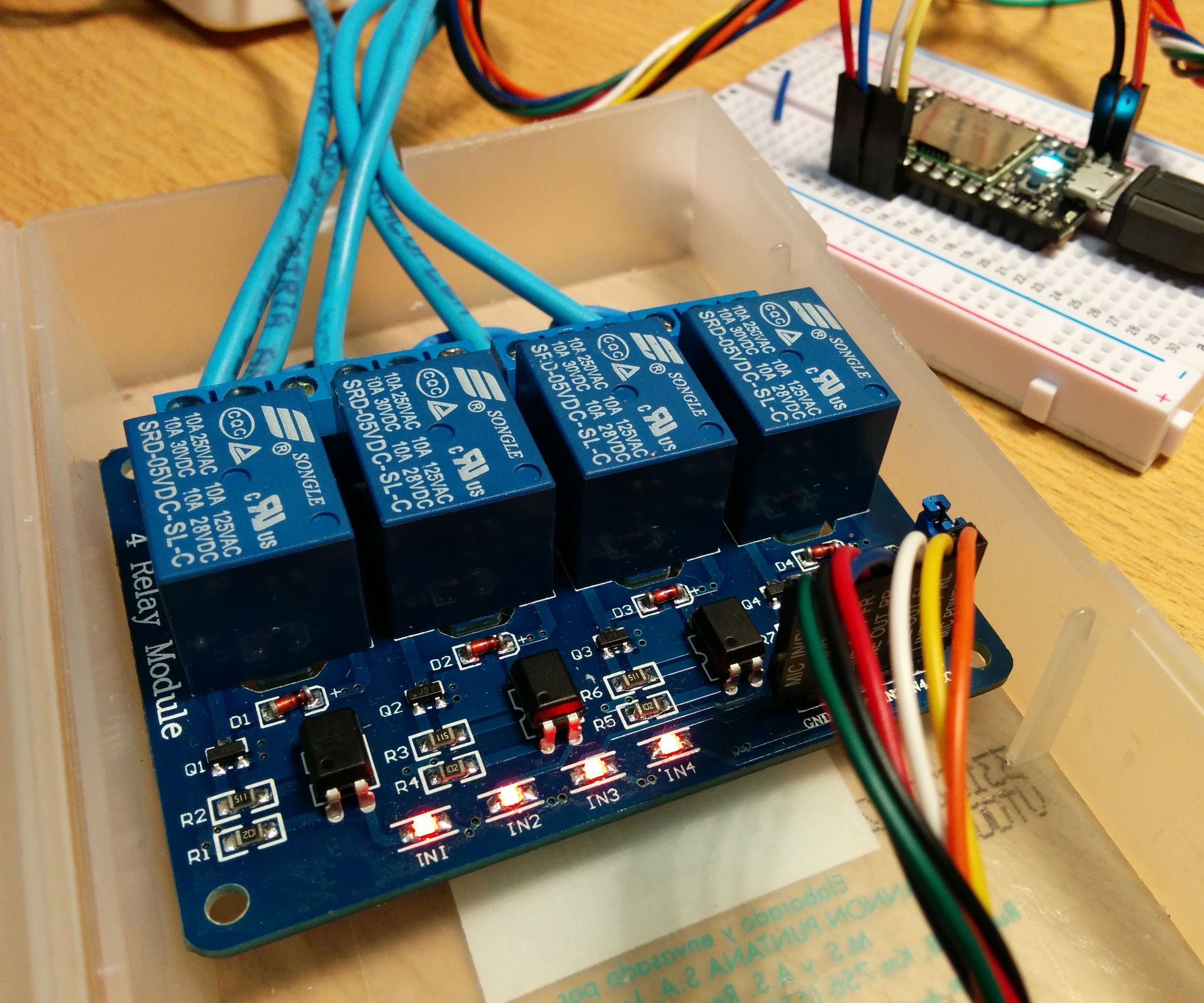 Spark Core controlled relay w/ web panel
