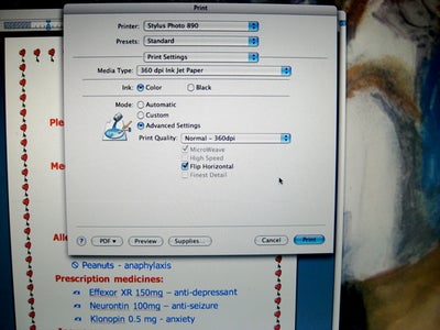 Print on Special Iron-on Paper.