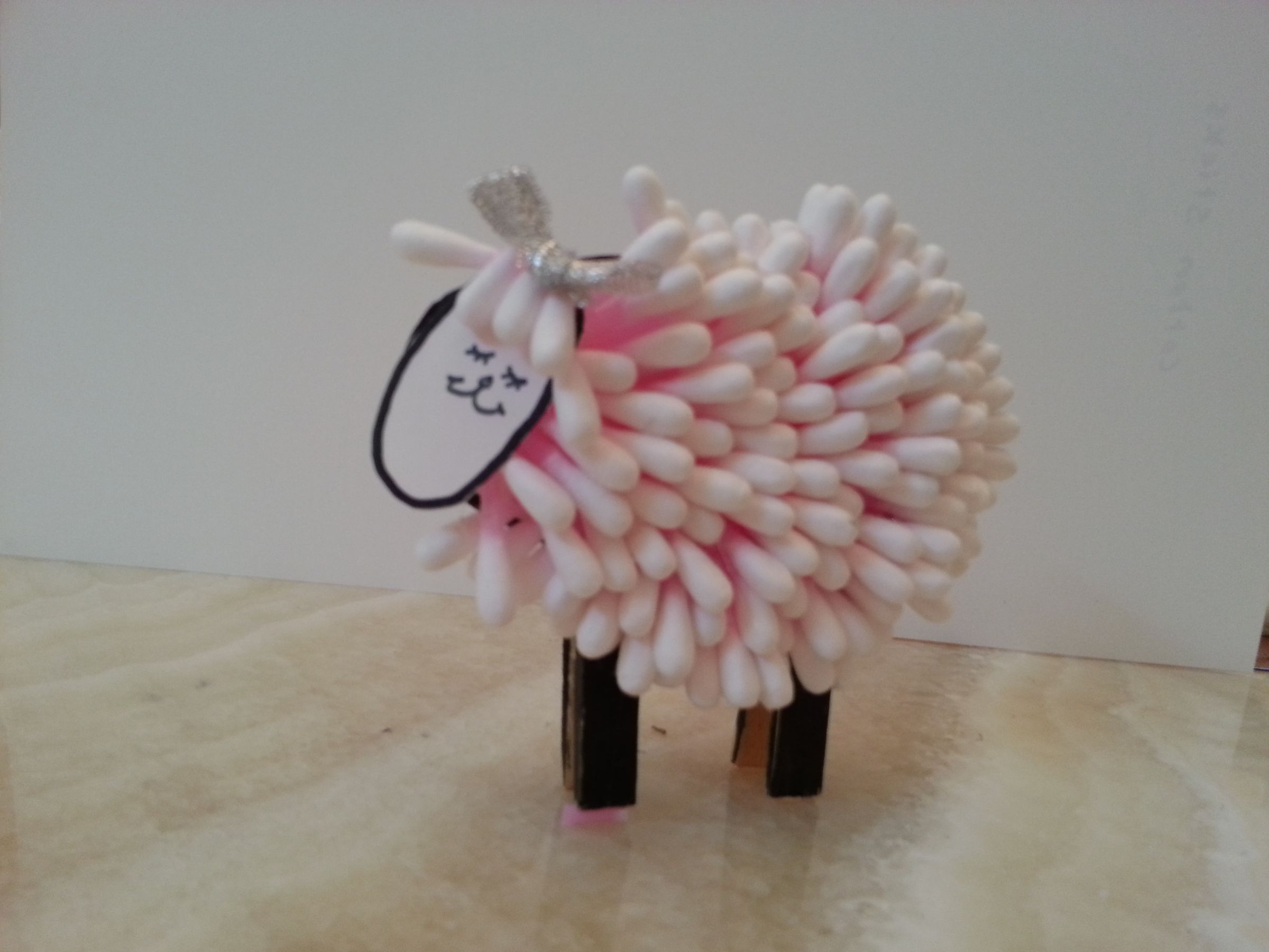 How to Make a Sheep by Cotton Sticks?