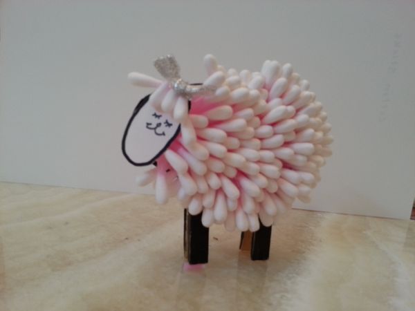 How to Make a Sheep by Cotton Sticks?