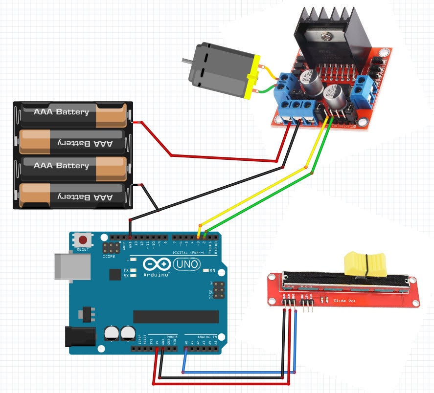Potentiometer Motor Battery