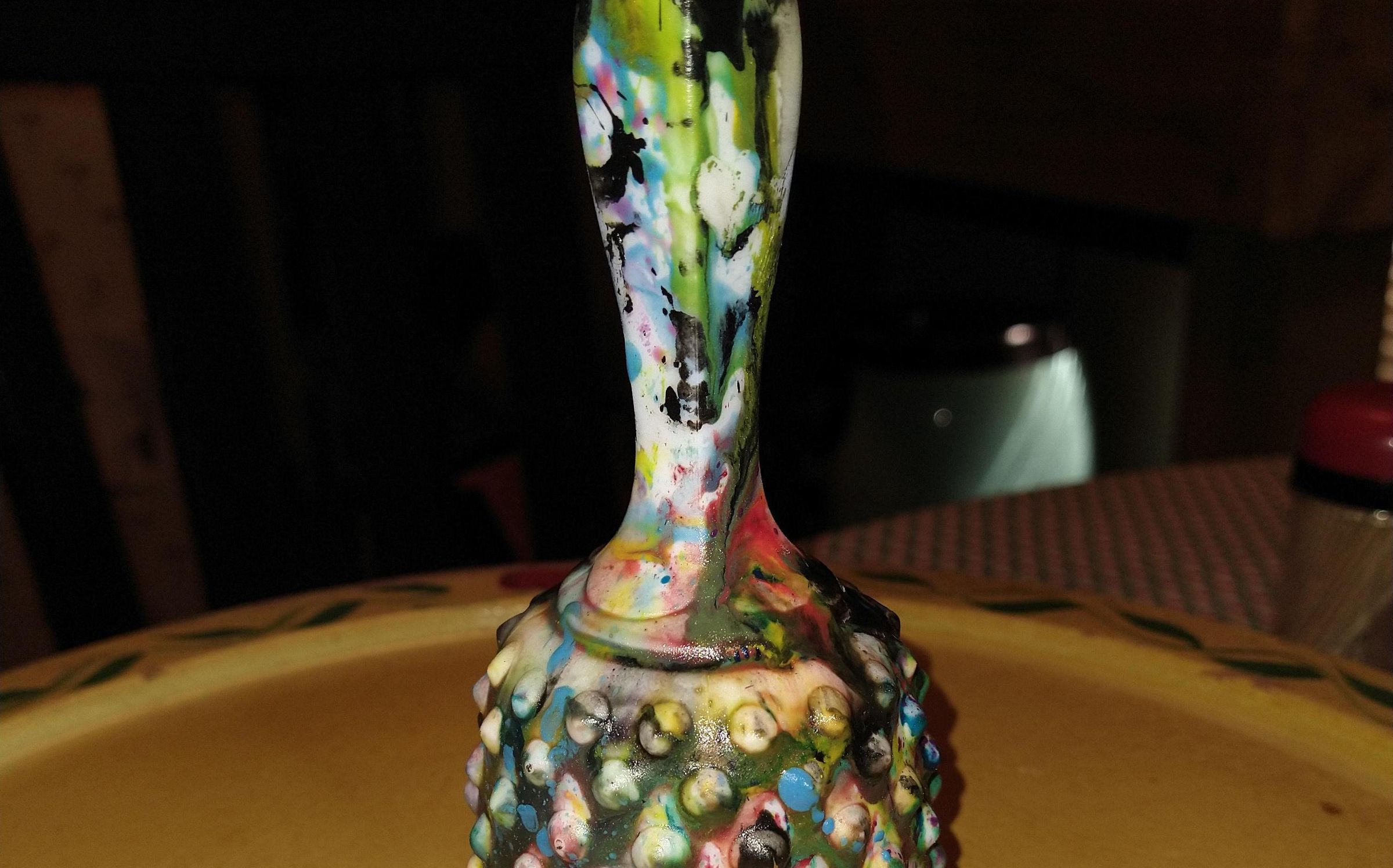Splattered Crayon Glass Bell