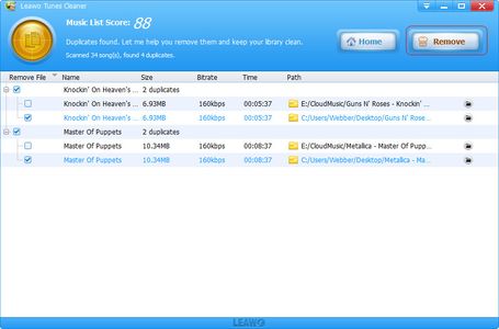 Delete Duplicate Songs