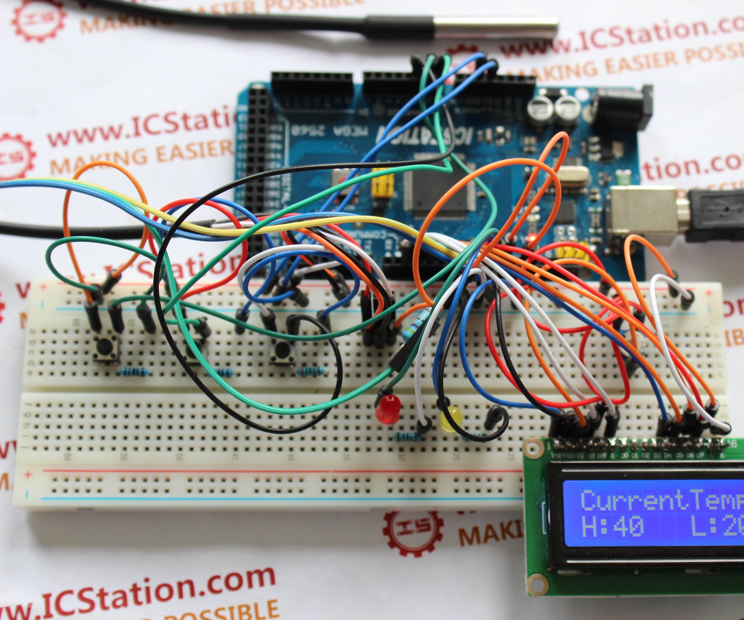 Handheld Water Temperature Monitoring System Based on ICStation ATMEGA2560