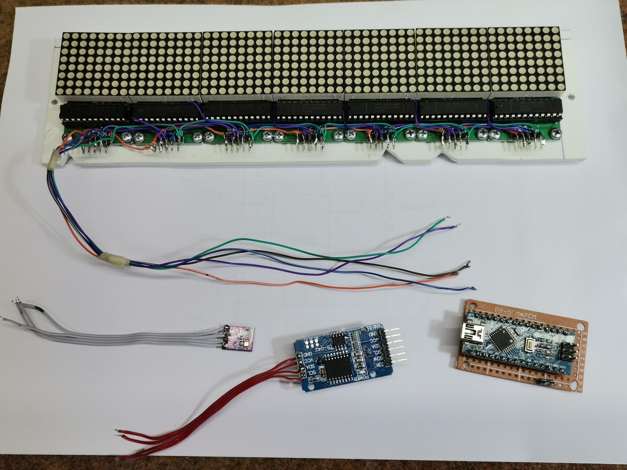 Arduino Matrix Scrolling Weather Station and Clock With BME 280 and ...
