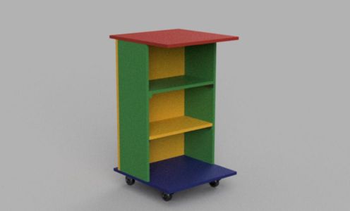 Standing Table on Wheels - From Recycled Desktops