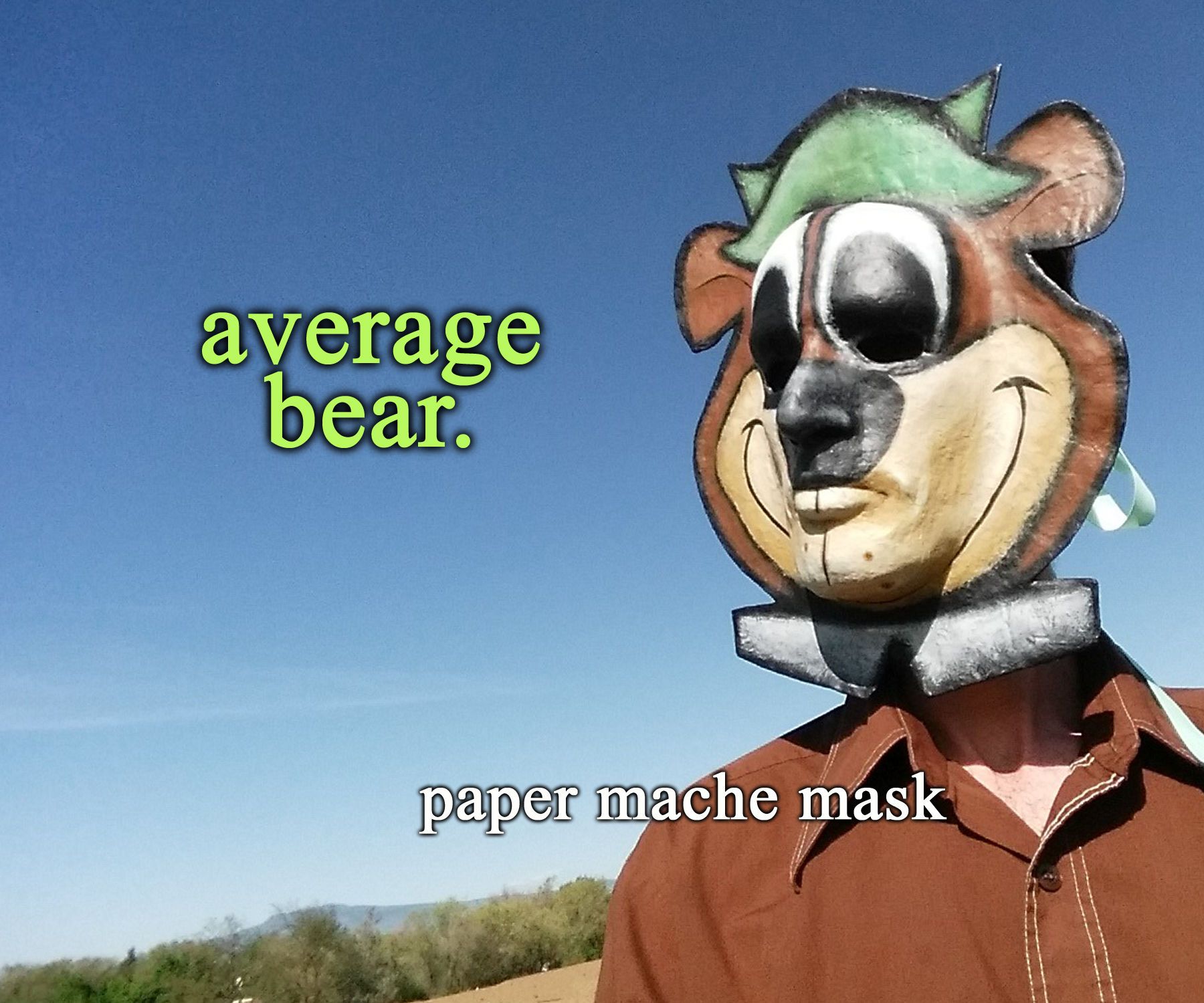 Average Bear Paper Mache Mask