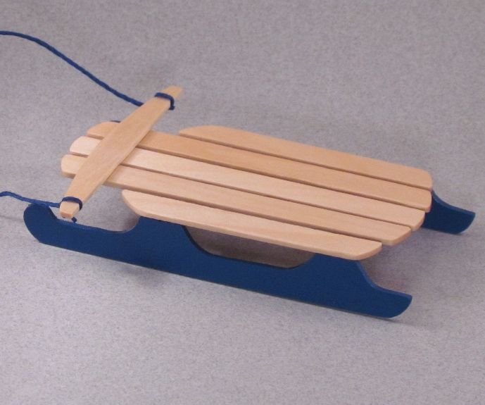 Popsicle Stick Sled Ornament
