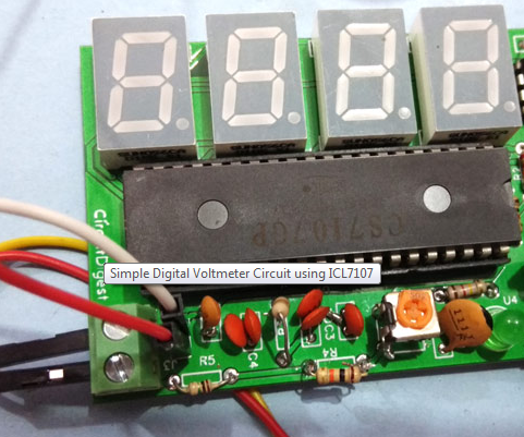 Simple Digital Voltmeter Circuit With PCB Using ICL7107
