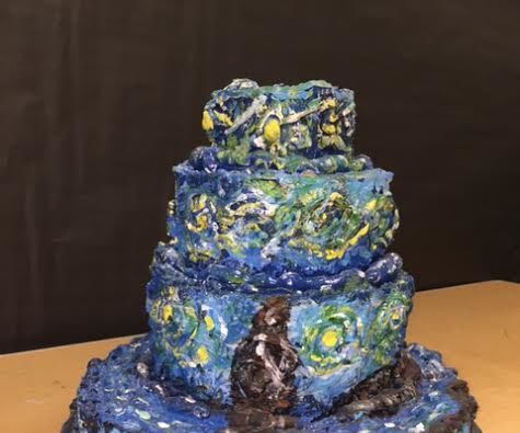 Clay/Paper Mache' Van Gogh's Starry Night Cake