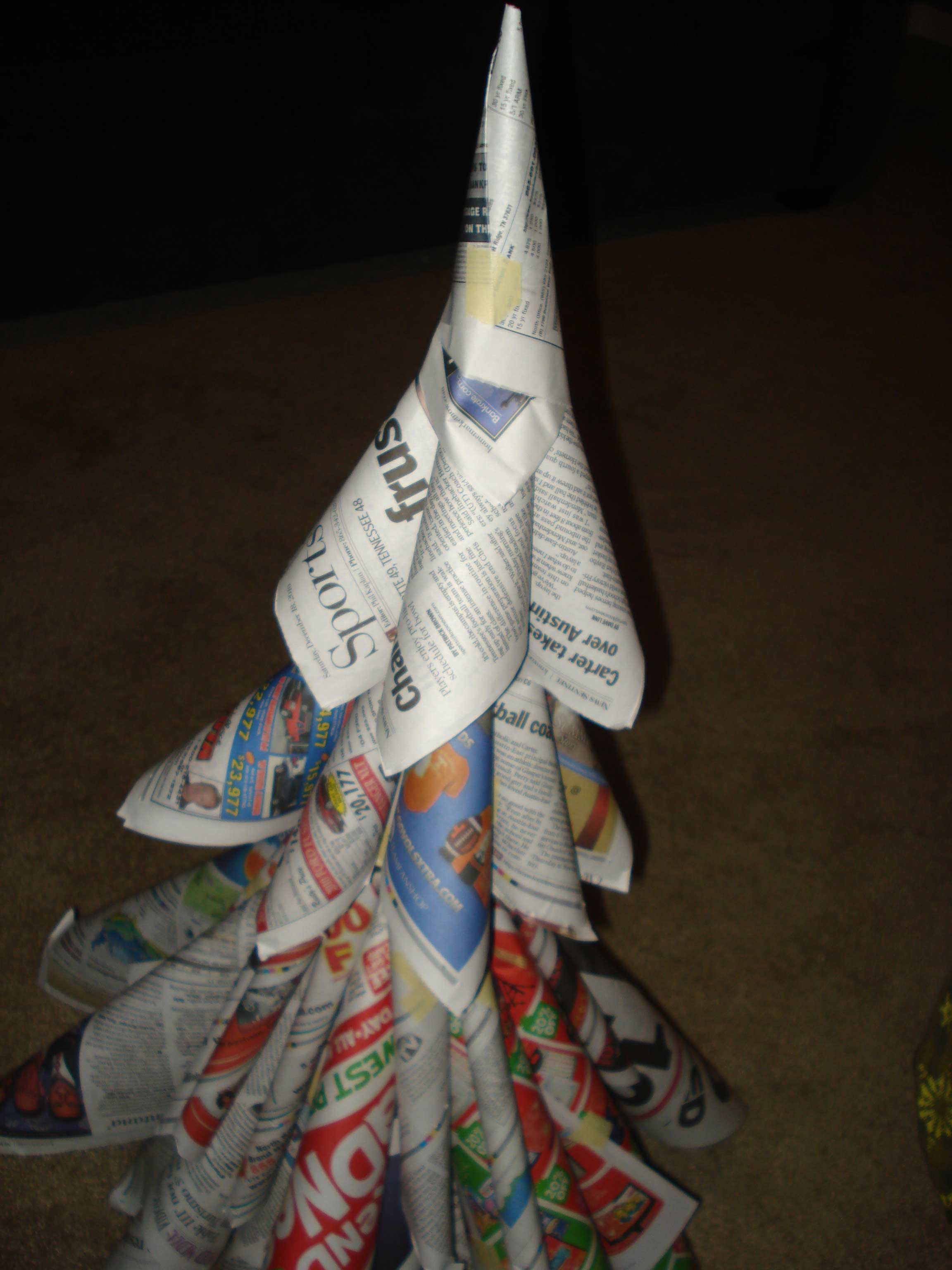 Newspaper Christmas Tree 13 Steps Instructables