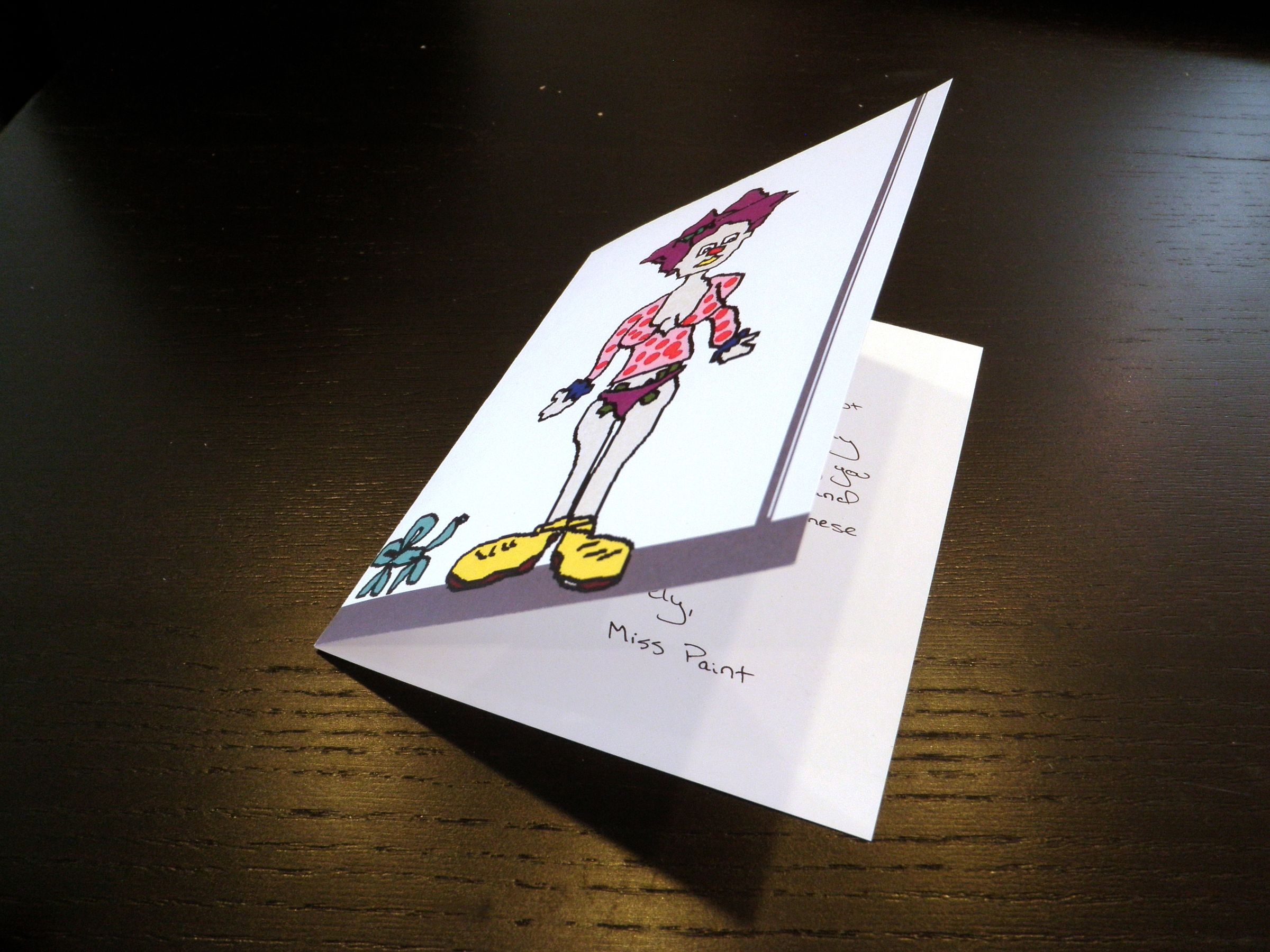 Stripper Clown Homemade Sympathy Card