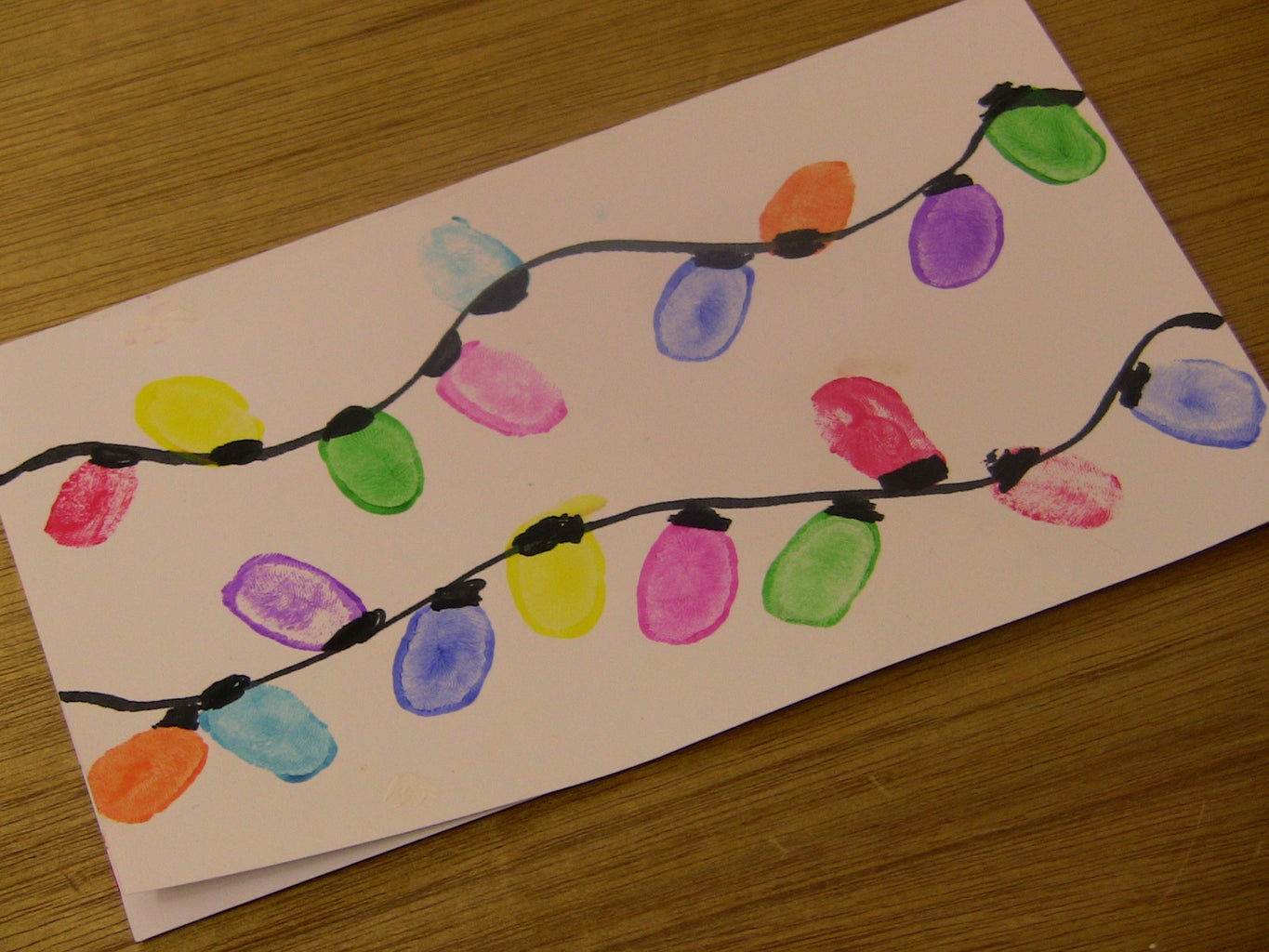 Thumb Print Christmas Lights Card : 5 Steps (with Pictures ...