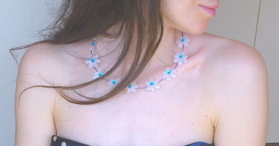 Hot Glue Flower Necklace