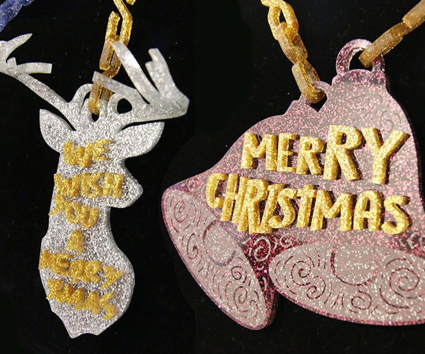 Glitter Acrylic Jewelry Necklace