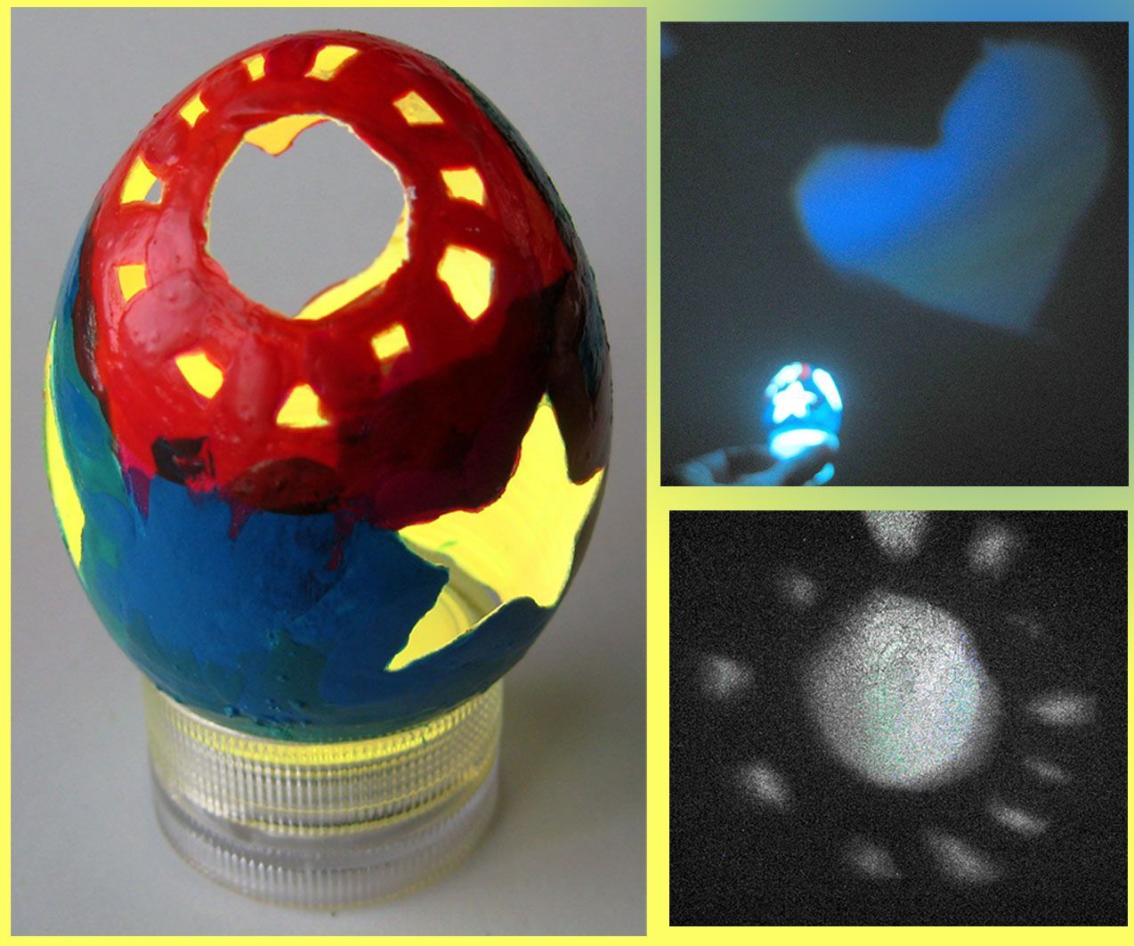 Etched Eggshell Votive Shadow Lamp