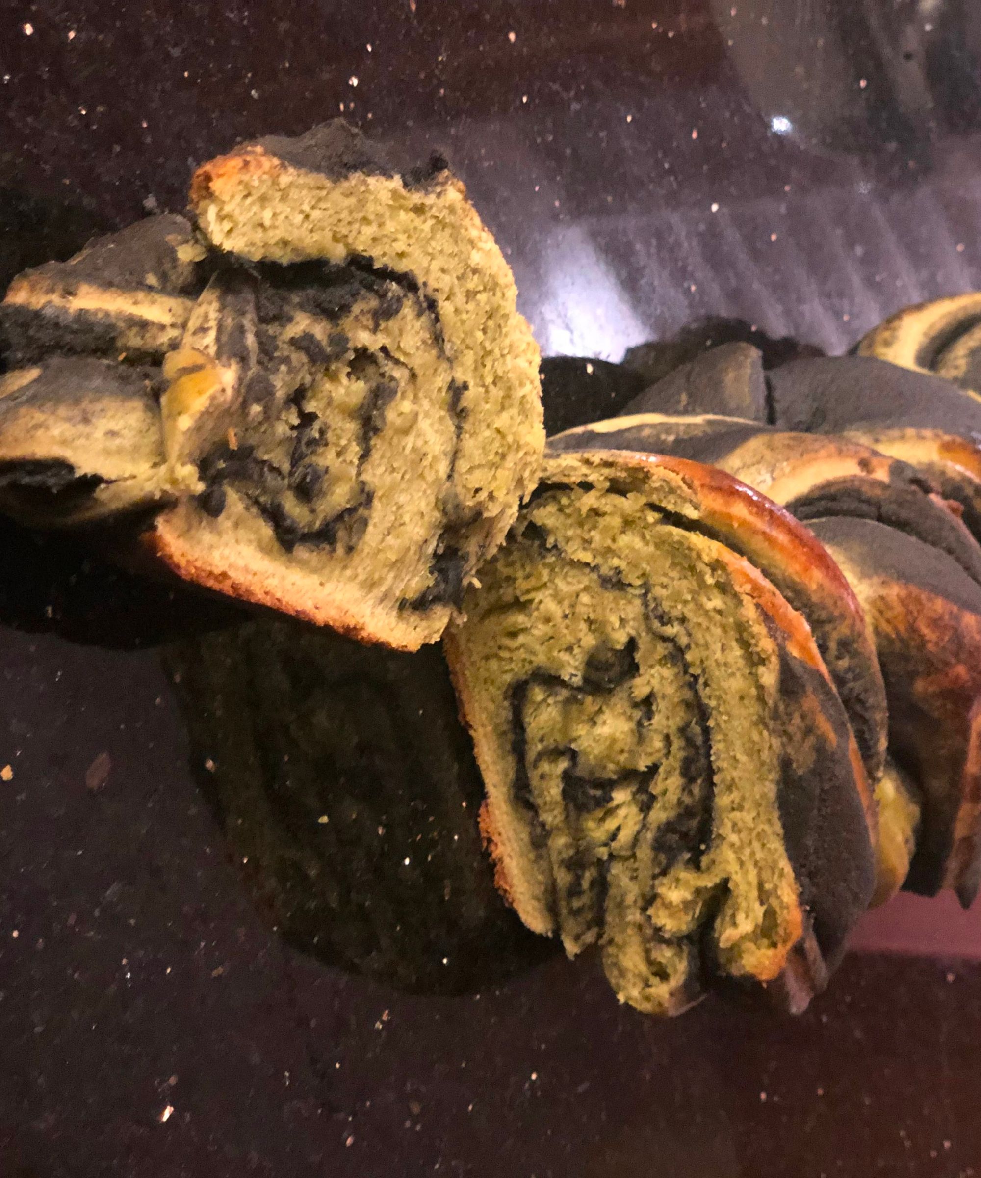 Matcha Black Sesame Babka