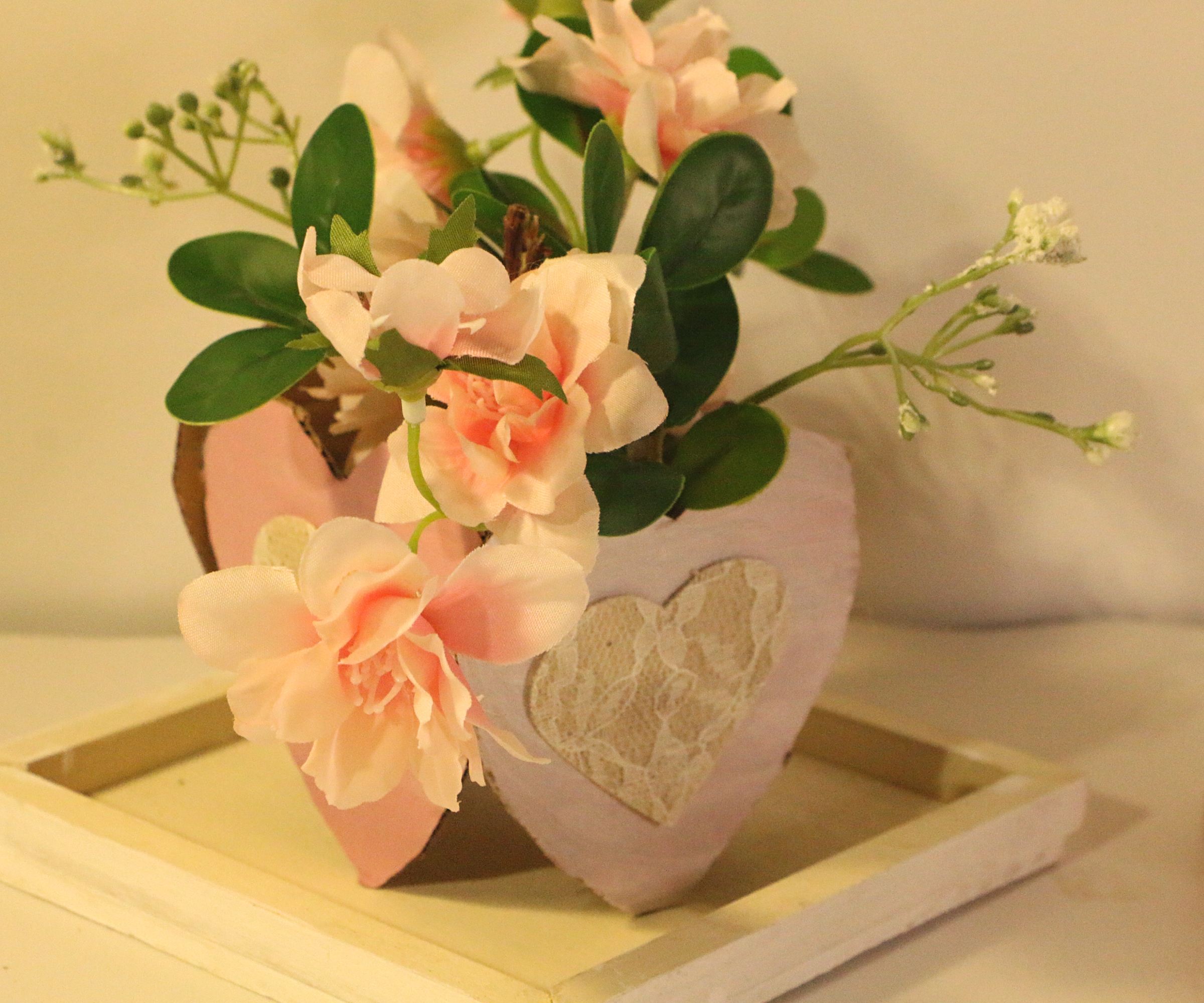 Easy DIY Upcycled Cardboard Heart Flower Holder