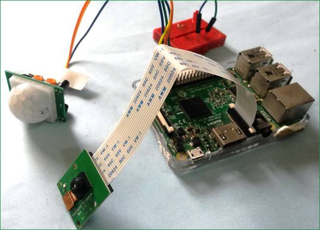 Alarm Raspberry Pi Surveillance Camera Project Iot Projects - Main Image