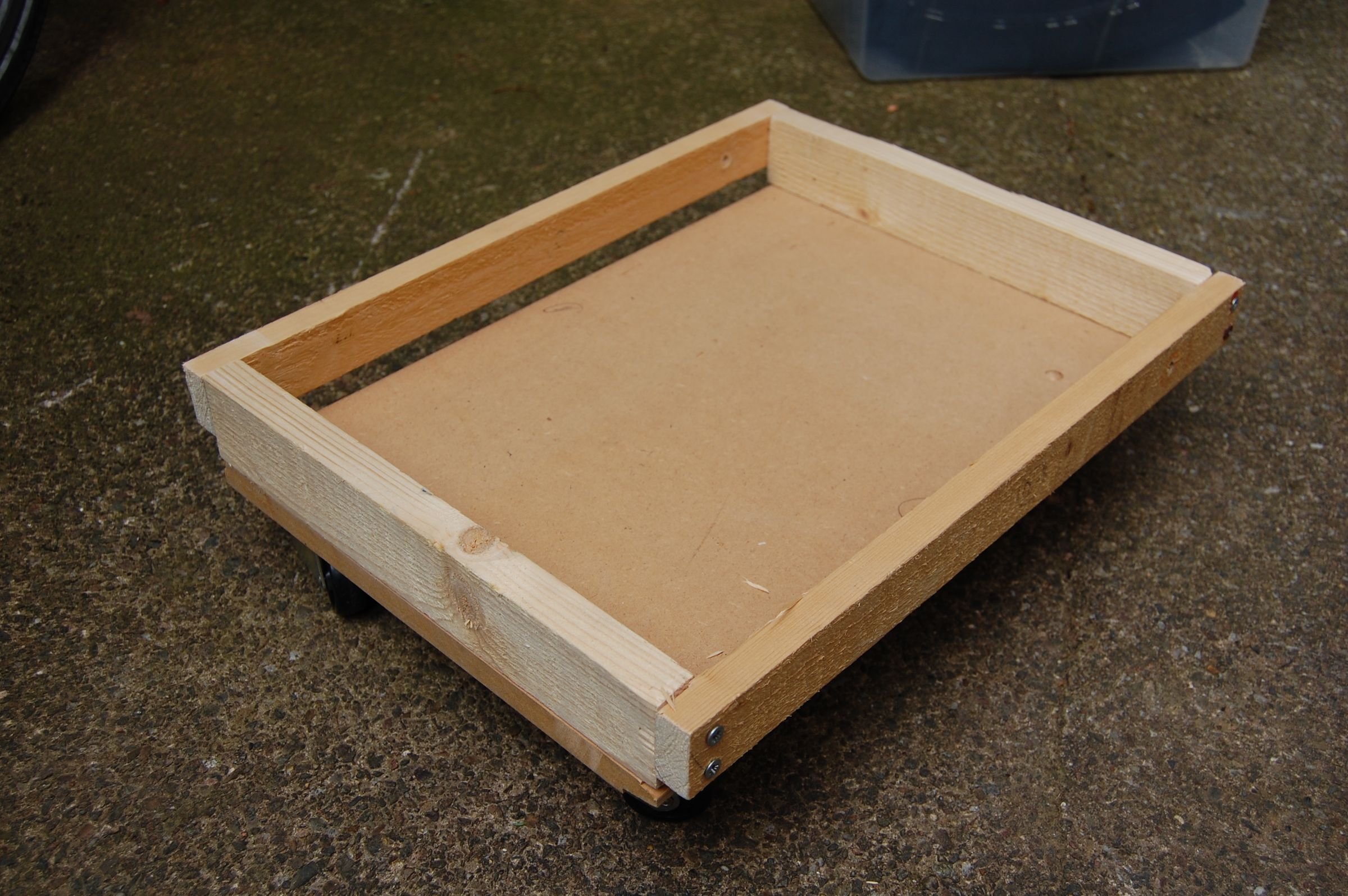 A Simple Trolley (or Dolly) for Lidded Plastic Storage Boxes