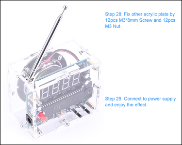 Fix Other Acrylic Plate by 12pcs M3*8mm Screw and 12pcs M3 Nut & Connect to Power Supply and Enjoy the Effect