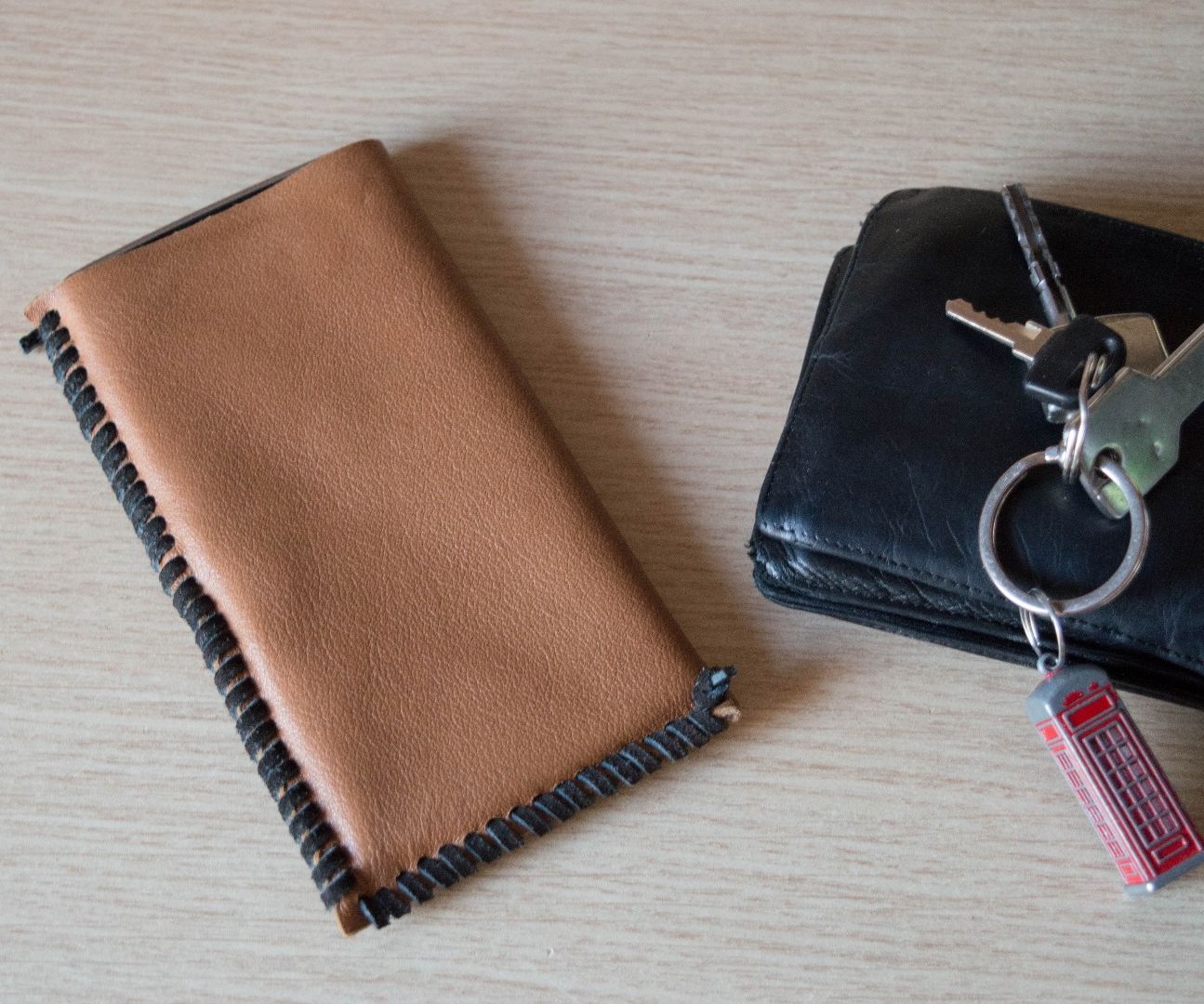 Simple Leather Phone Sleeve Made Out of Leather Samples