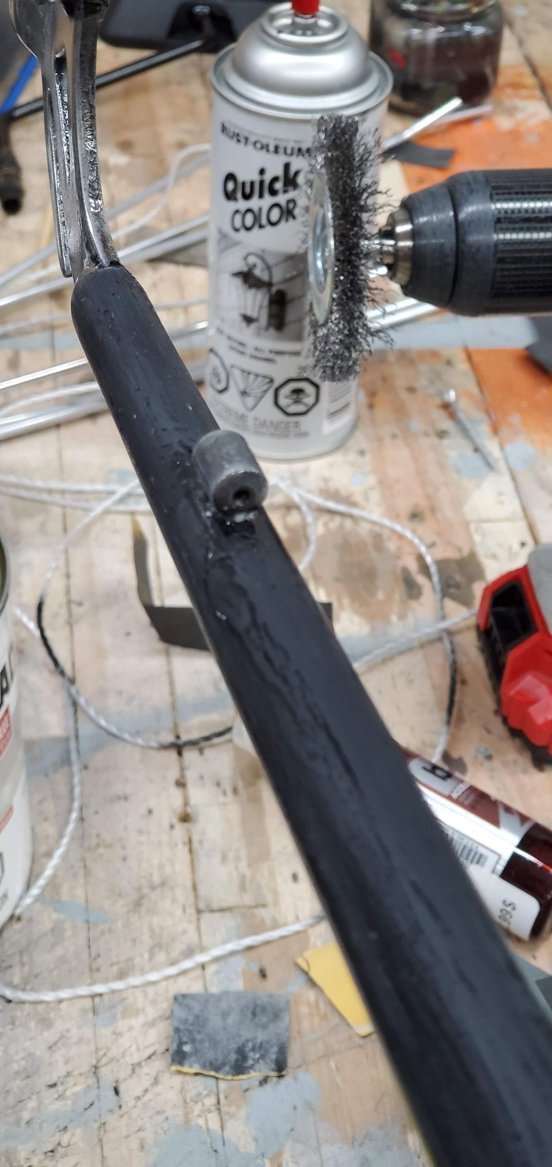 removing paint from a bike frame