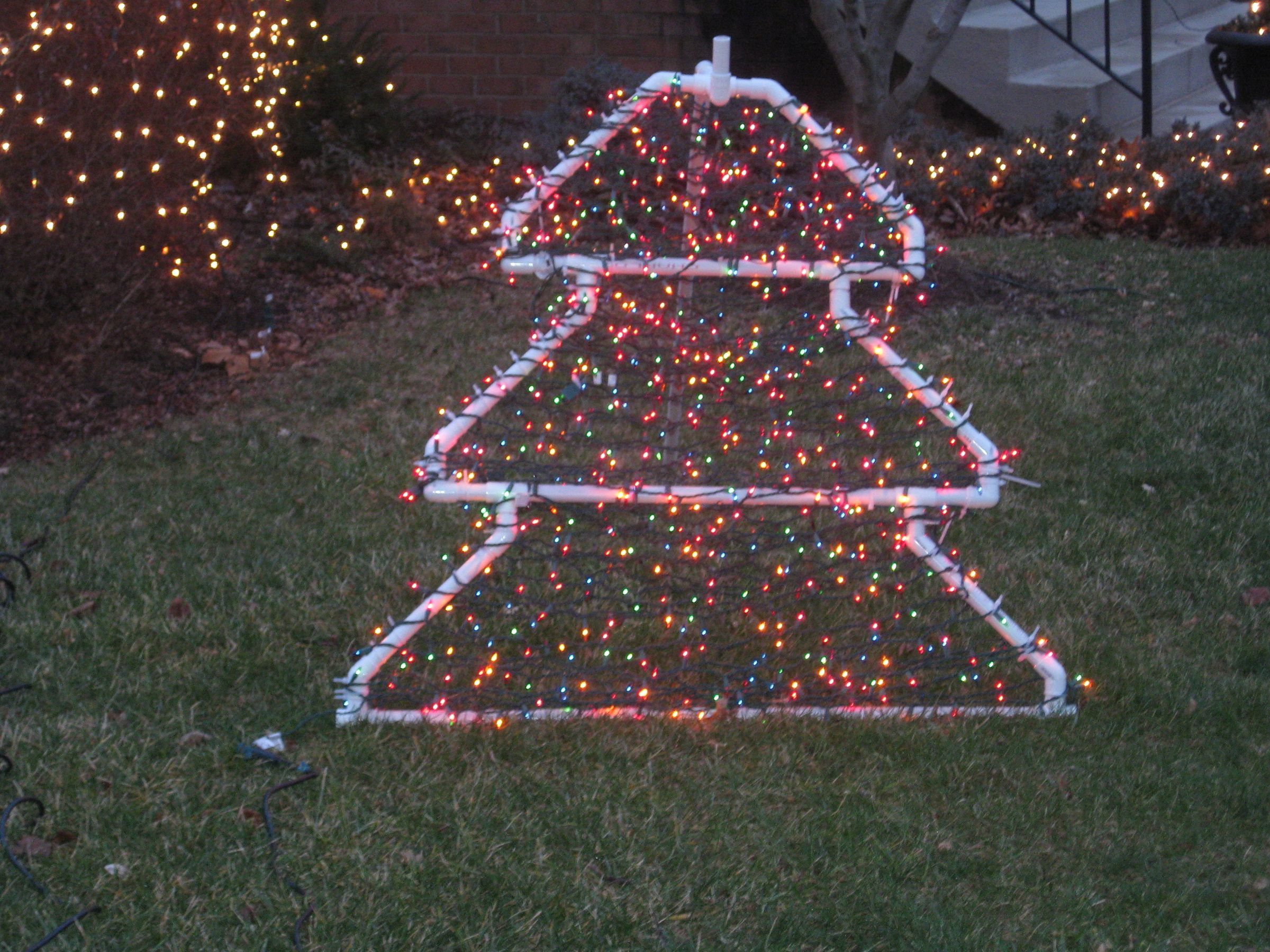 PVC Christmas Tree Lighted Yard Decoration