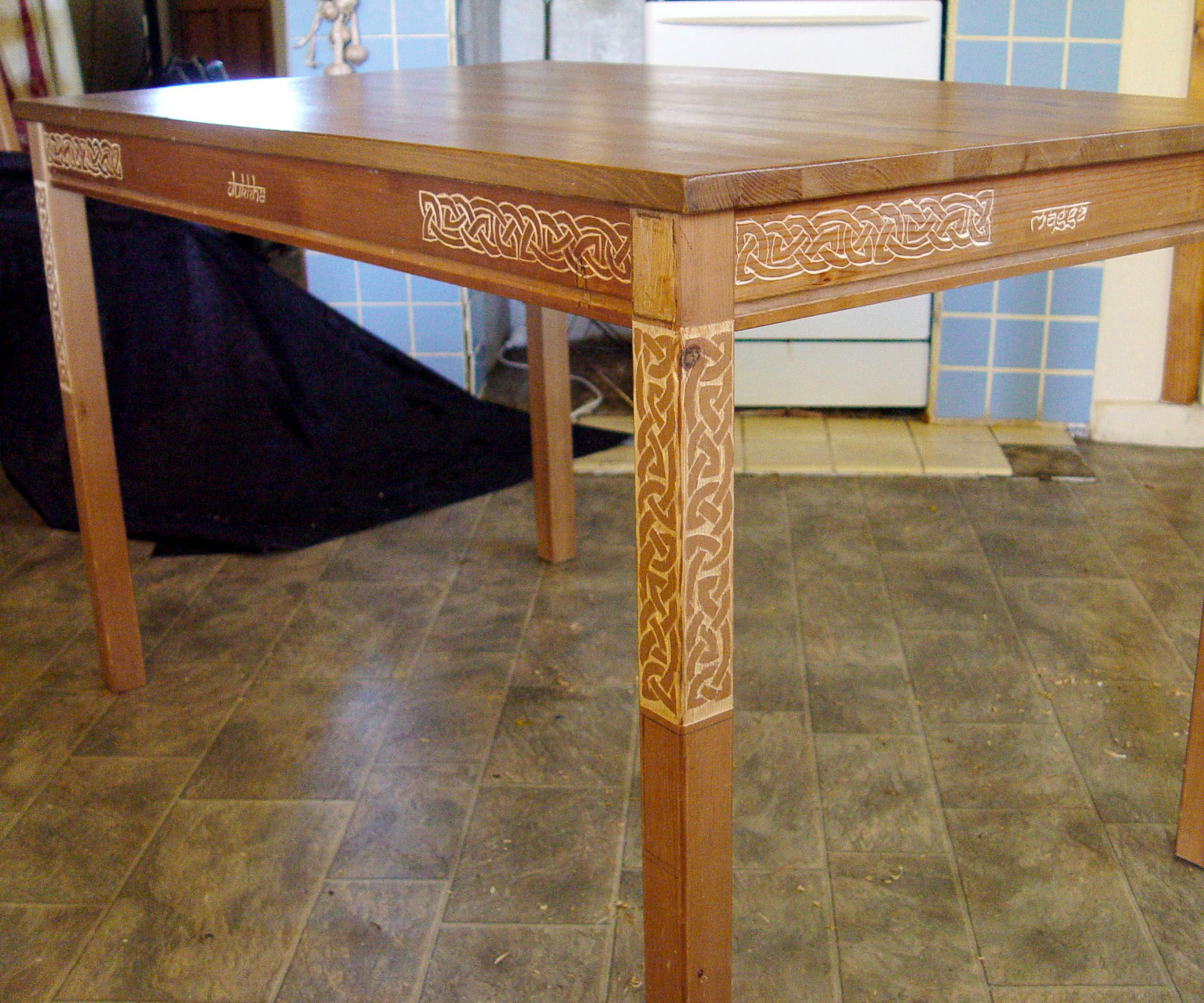 Carved Celtic Knot IKEA Kitchen Table