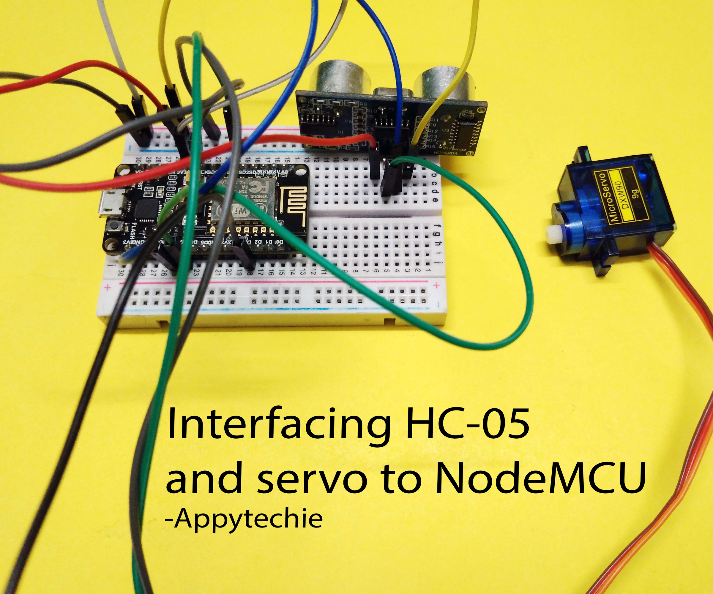 Ultrasonic Sensor Controlled Servo in NodeMCU