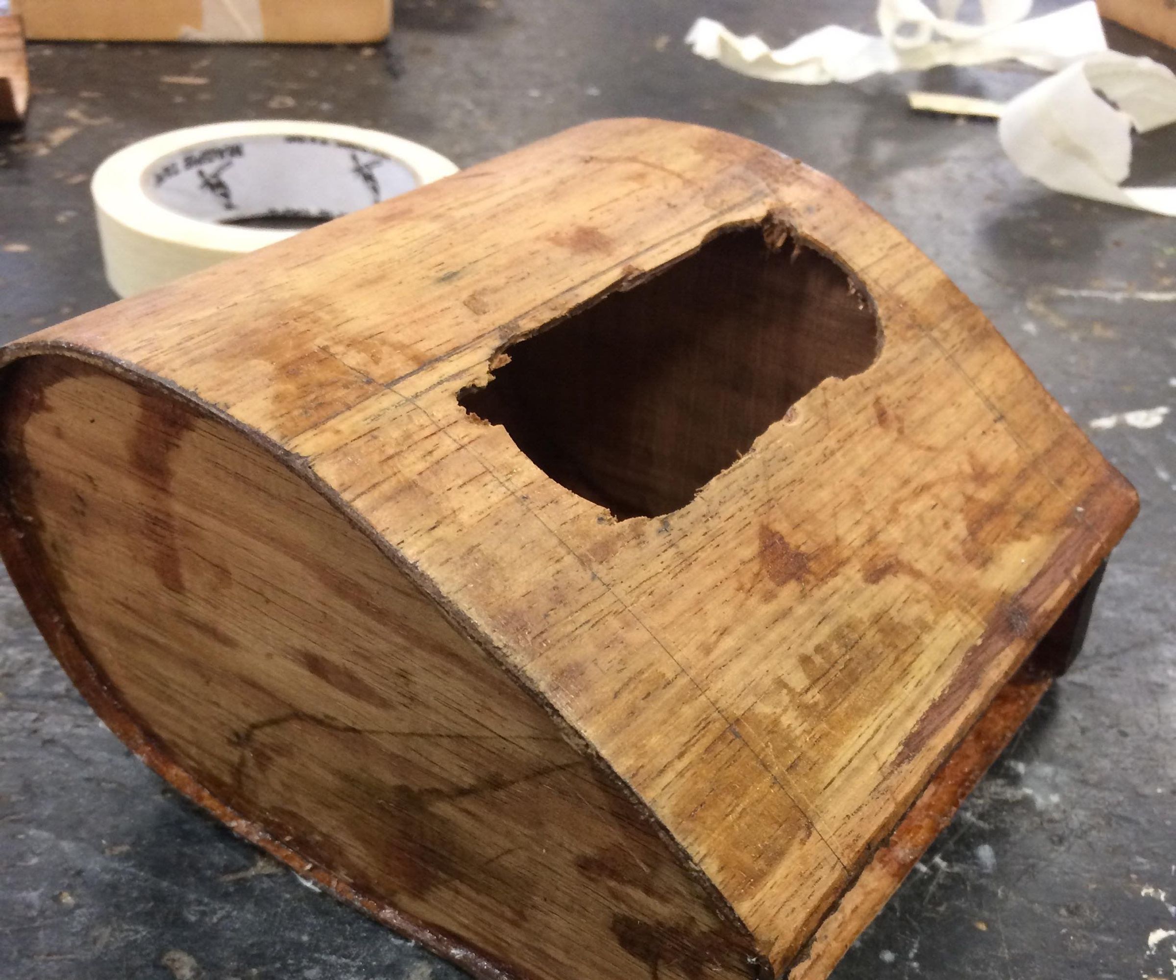 Wood Veneer Phone Holder/Speaker Booster From Vacuum Bag