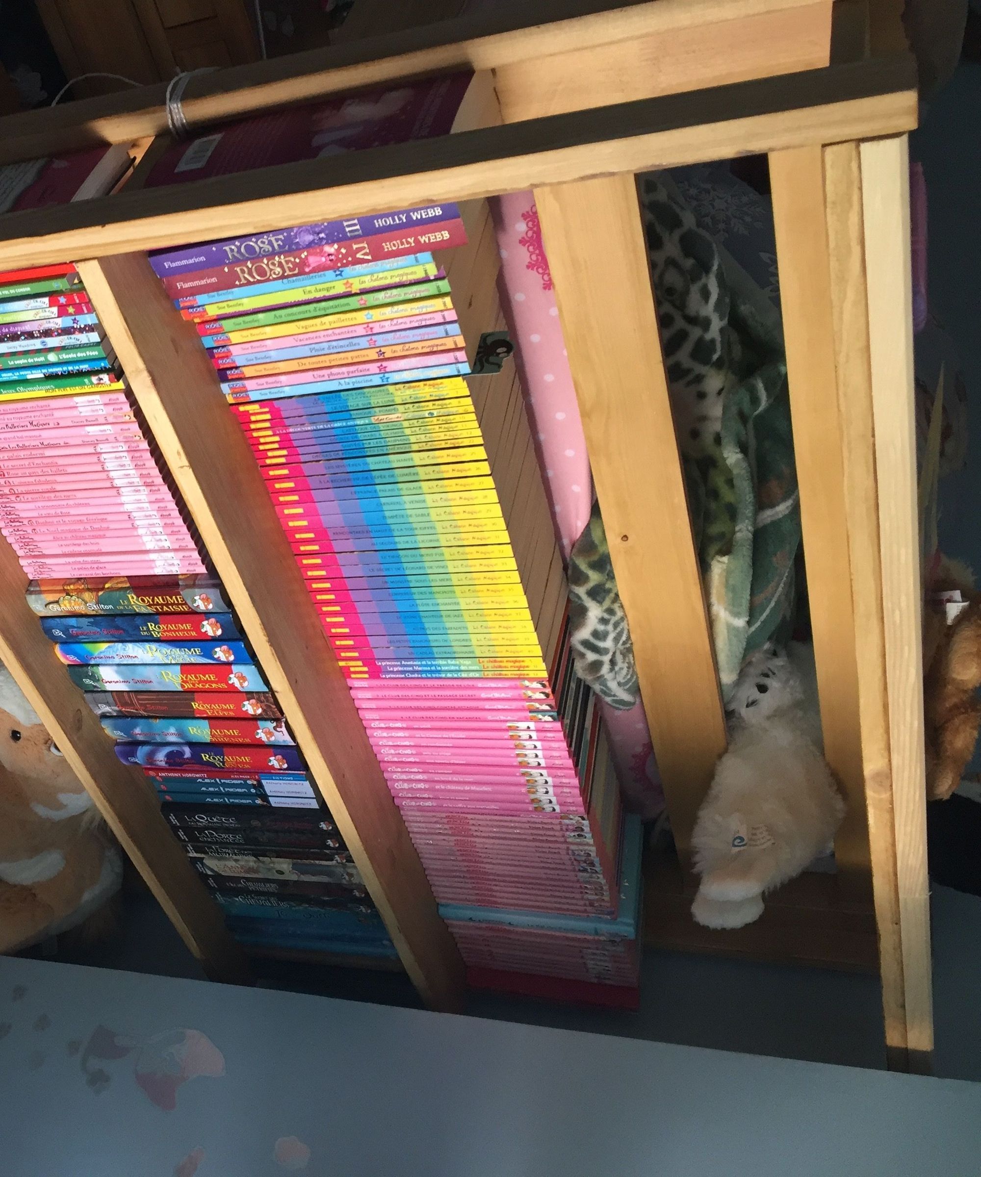 Easy Wood Shelves (for the Side of a Mezzanine Bed)