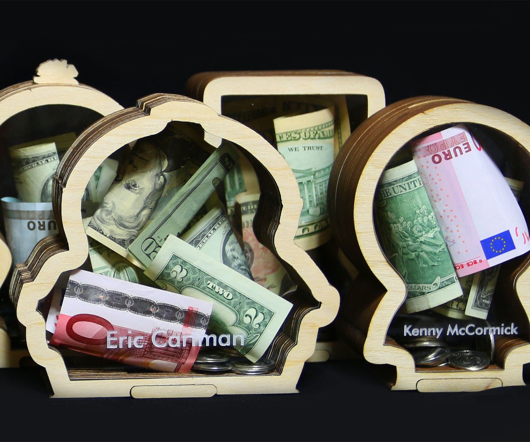 Laser Cut of Piggy Banks of South Park Figure Eric Stan Kyle Kenny