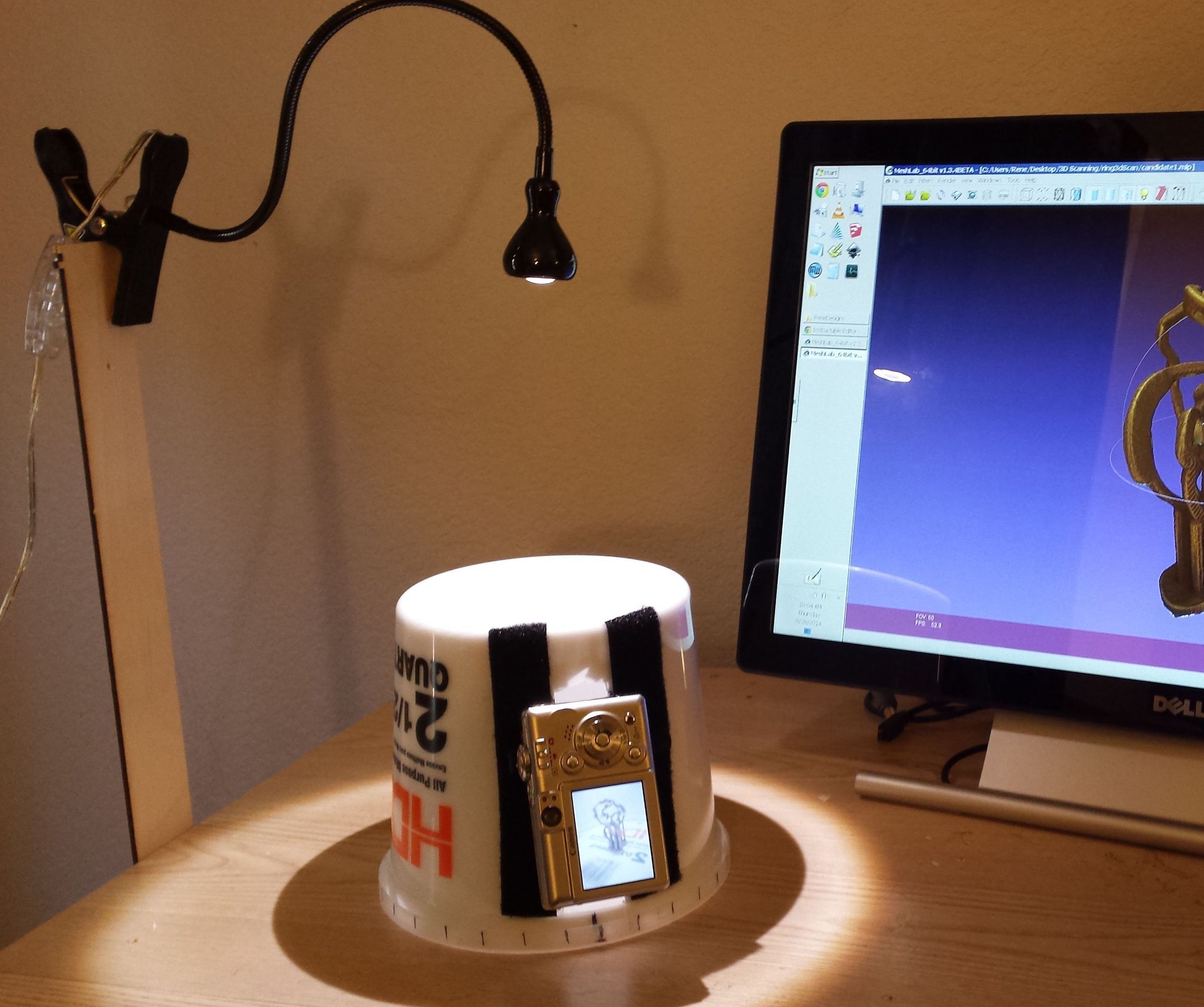 Plastic Pail 3D Scanner for 123D Catch