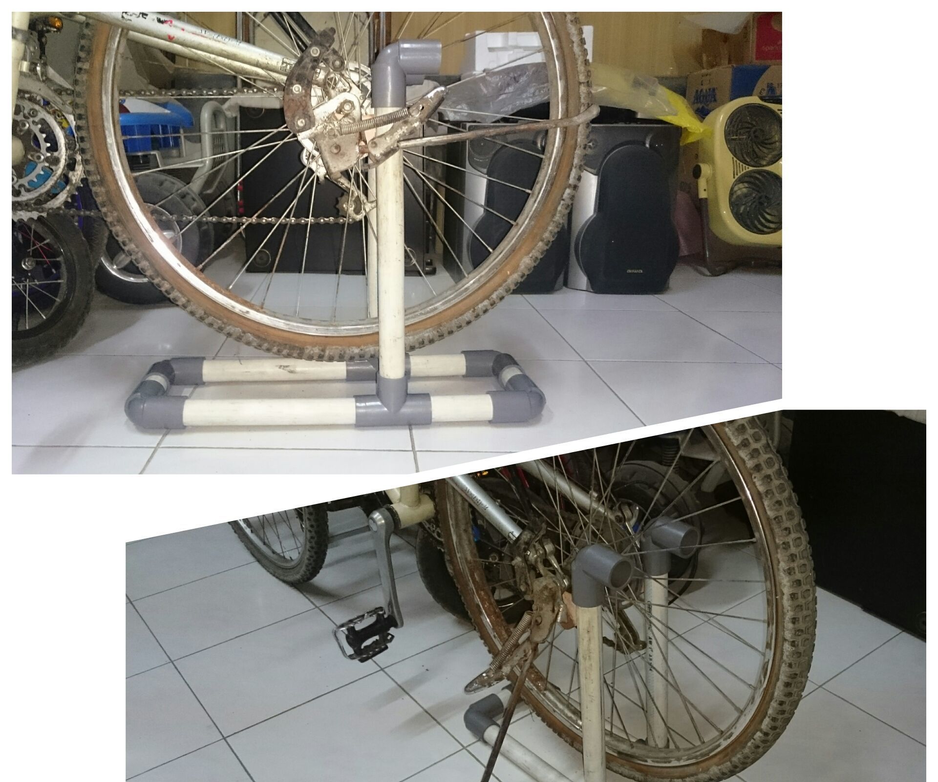 PVC Bike Wheel Stand