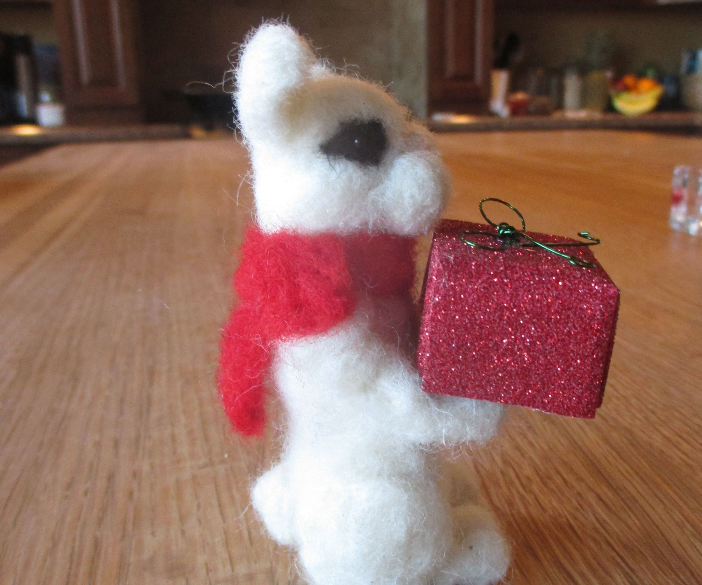 "Comes With a Kiss" Needle Felted Rabbit With Gift Box