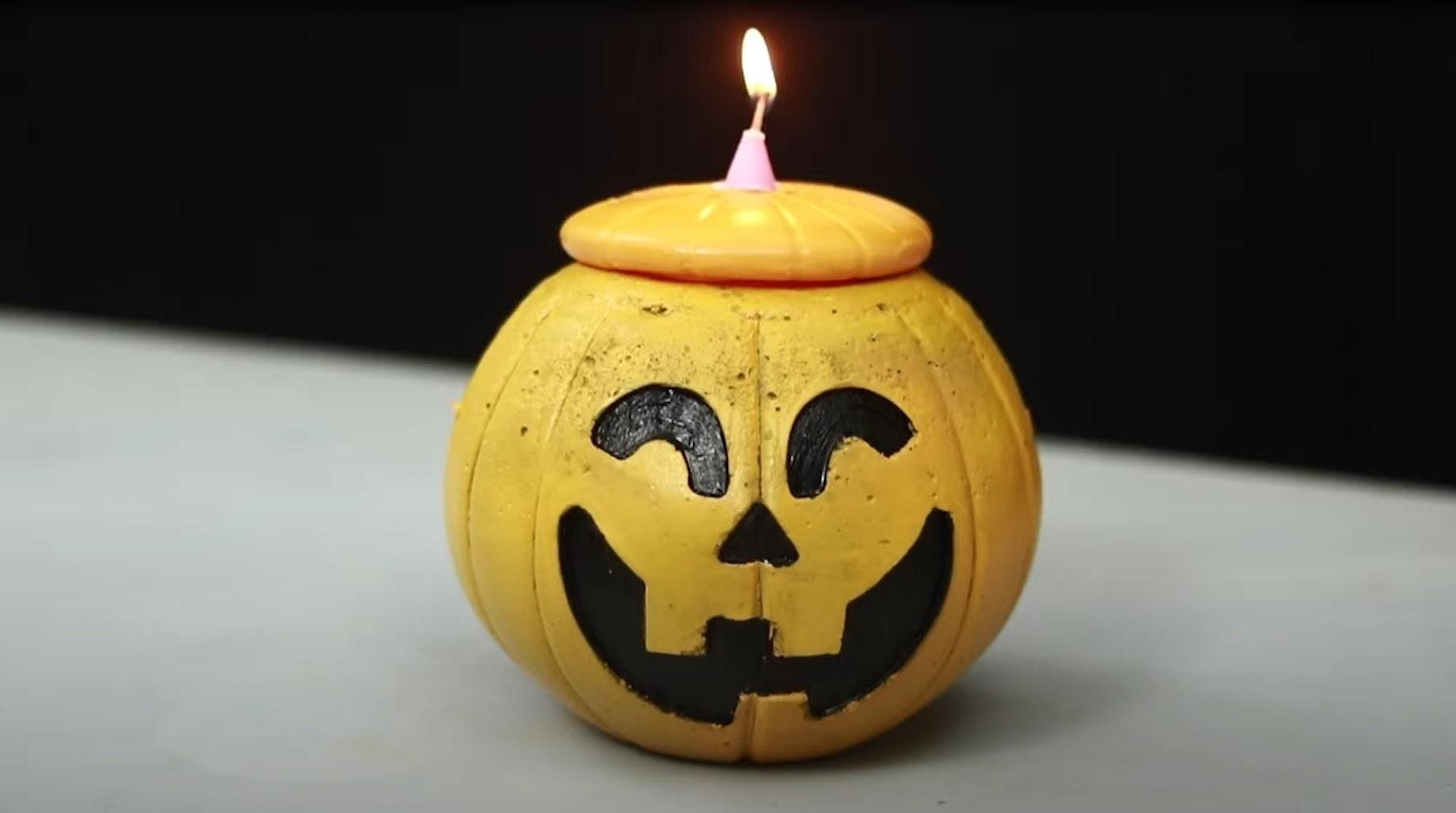 Halloween Candle Pumpkin Carving 6 Steps Instructables