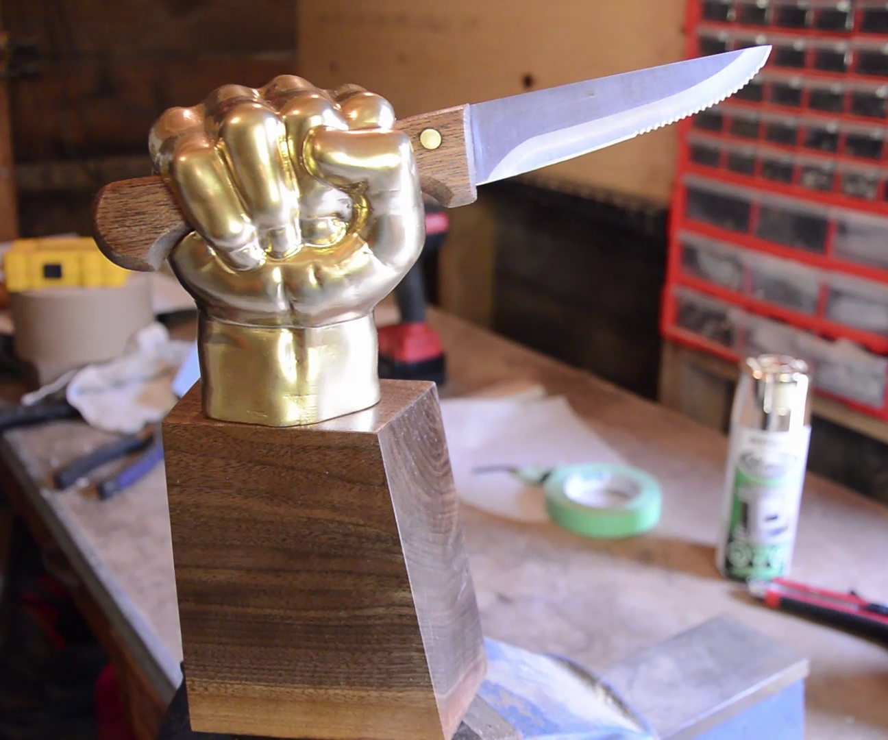 Knife-Wielding Cooking Trophy