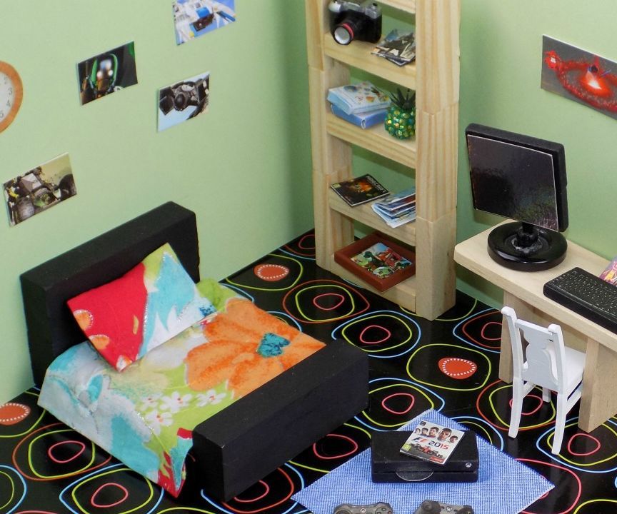 Diy Miniature Dollhouse Bedroom - Gamers Room