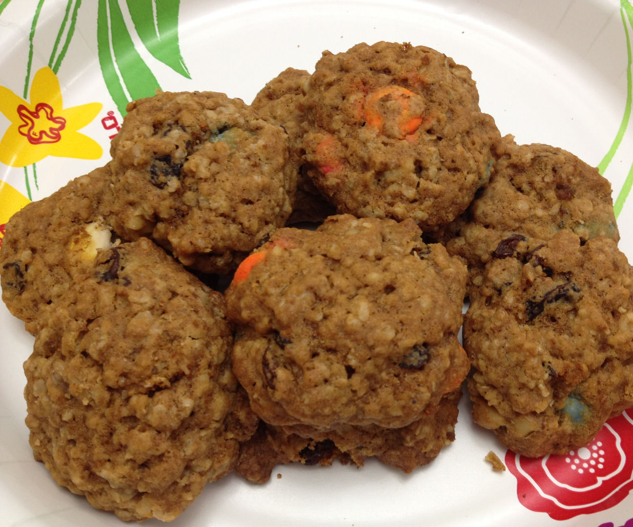 Smarties Oatmeal Cookies (Leftover Halloween Candies)