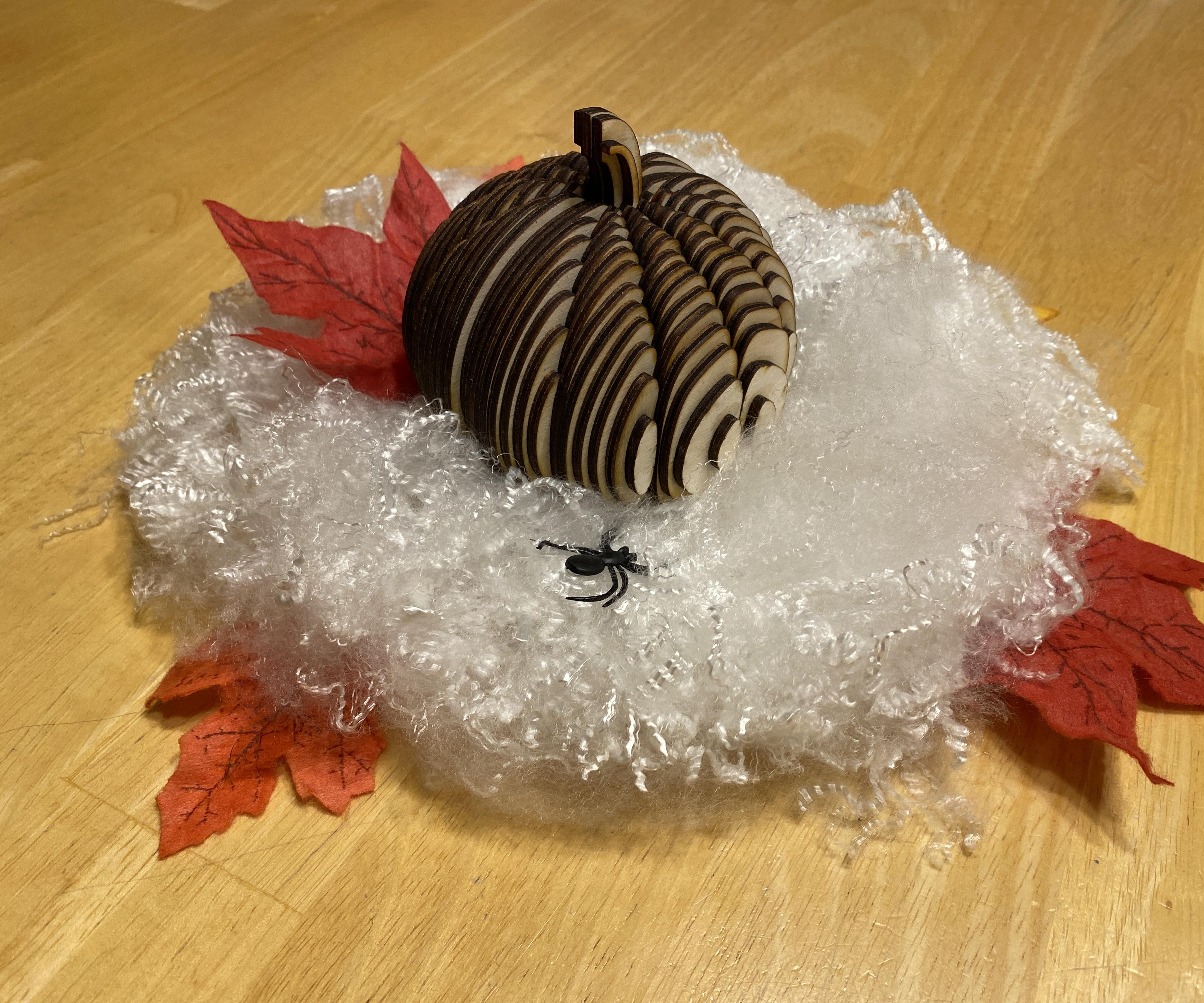3D Laser-Cut Pumpkin Decoration
