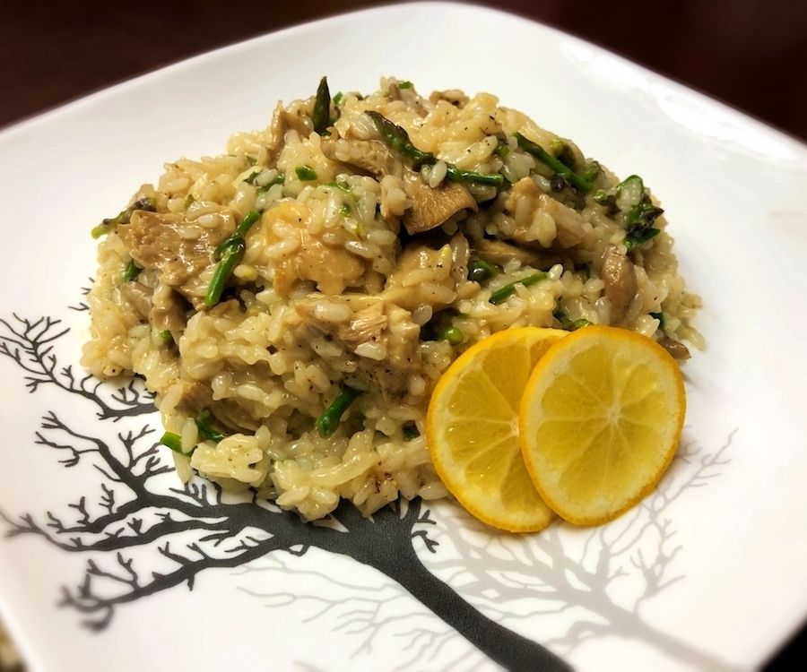 Homegrown Mushroom and Asparagus Risotto