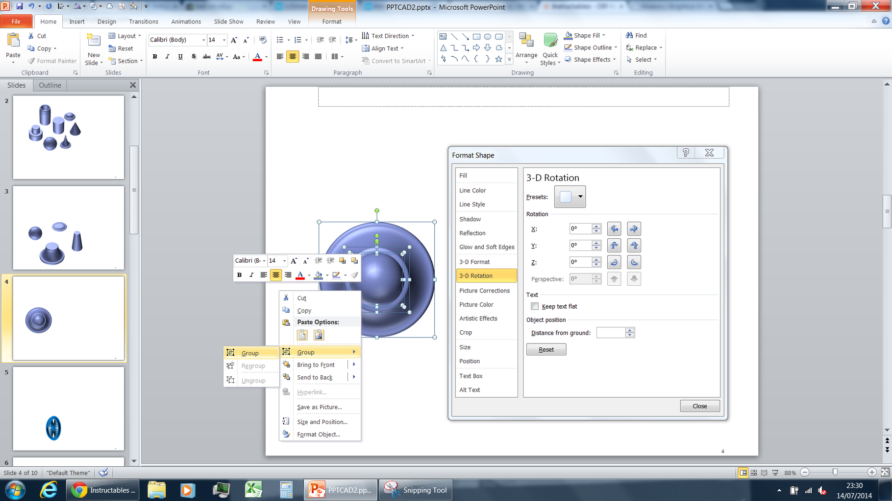 Building Rotatable Group Shape