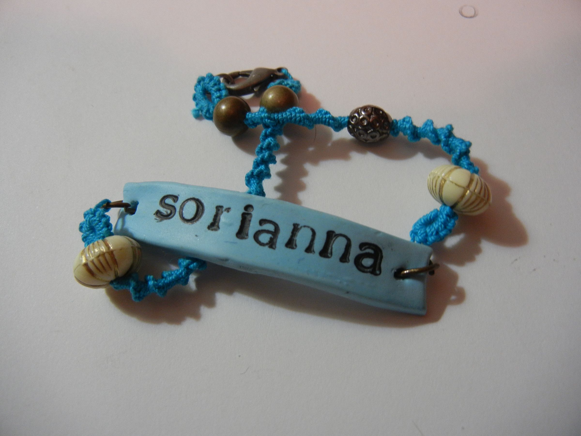 Personalized Bracelet With Needle Tatting.
