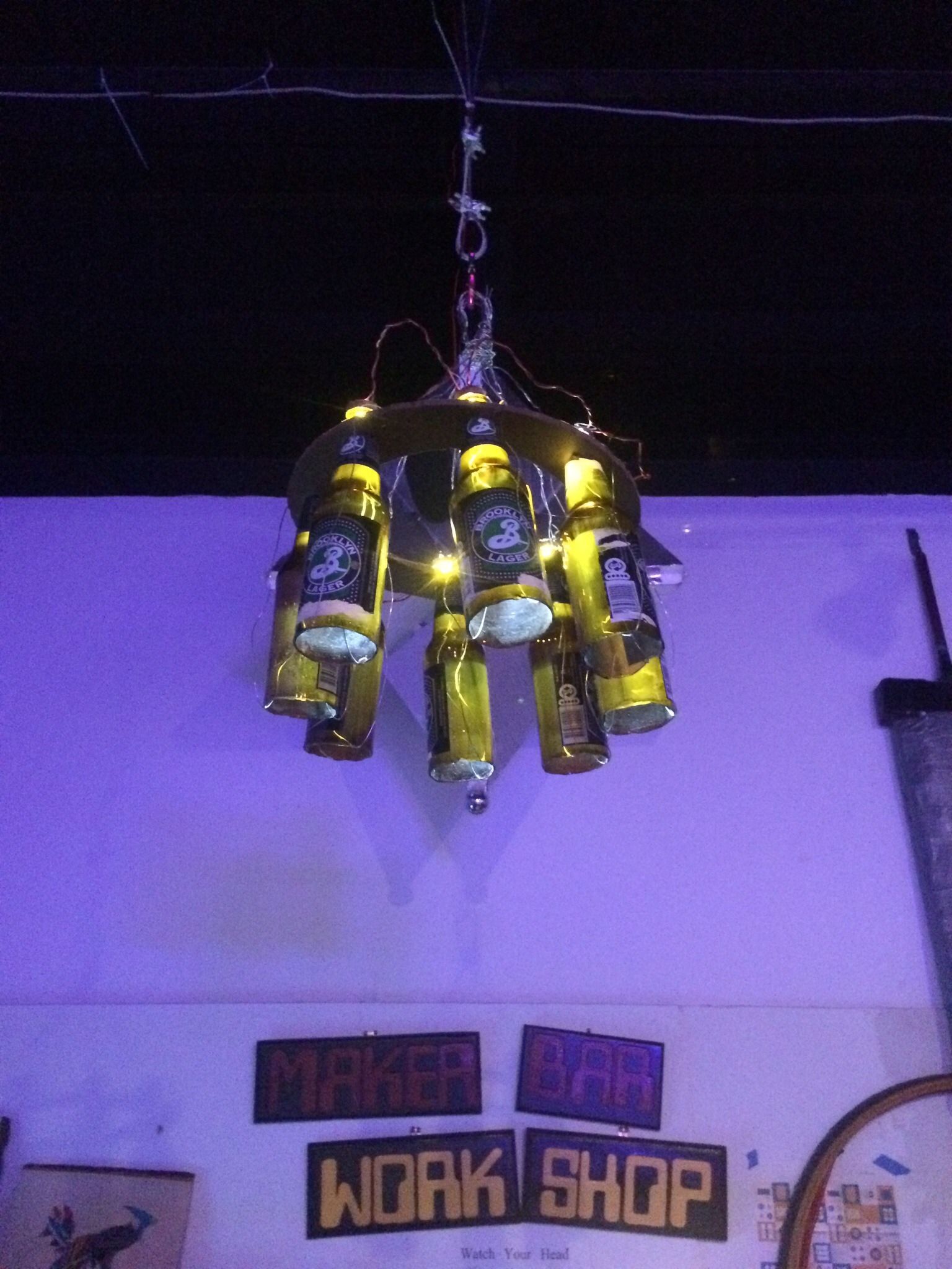ChandiliBeer: The LED Beer Bottle Chandelier