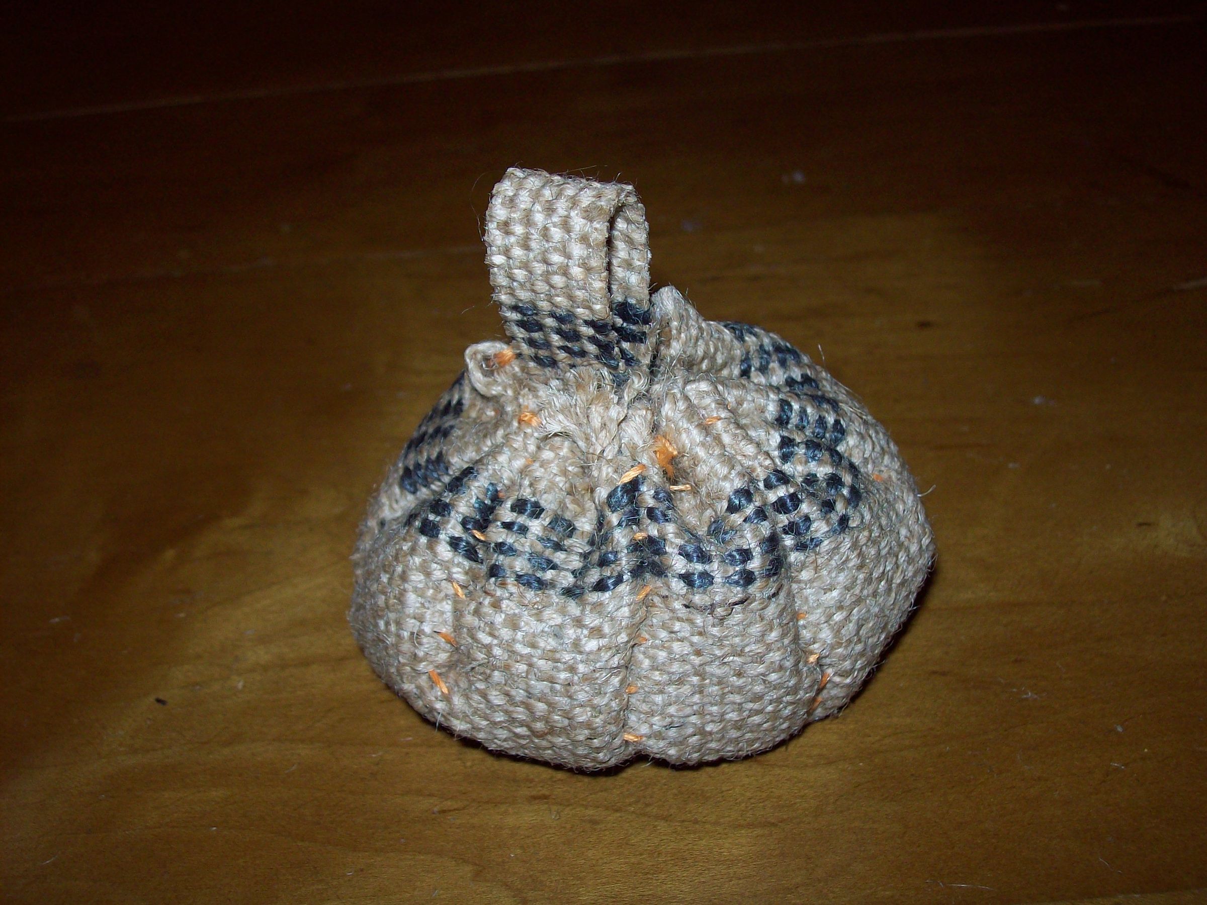 Making a Pumpkin out of Jute Webbing